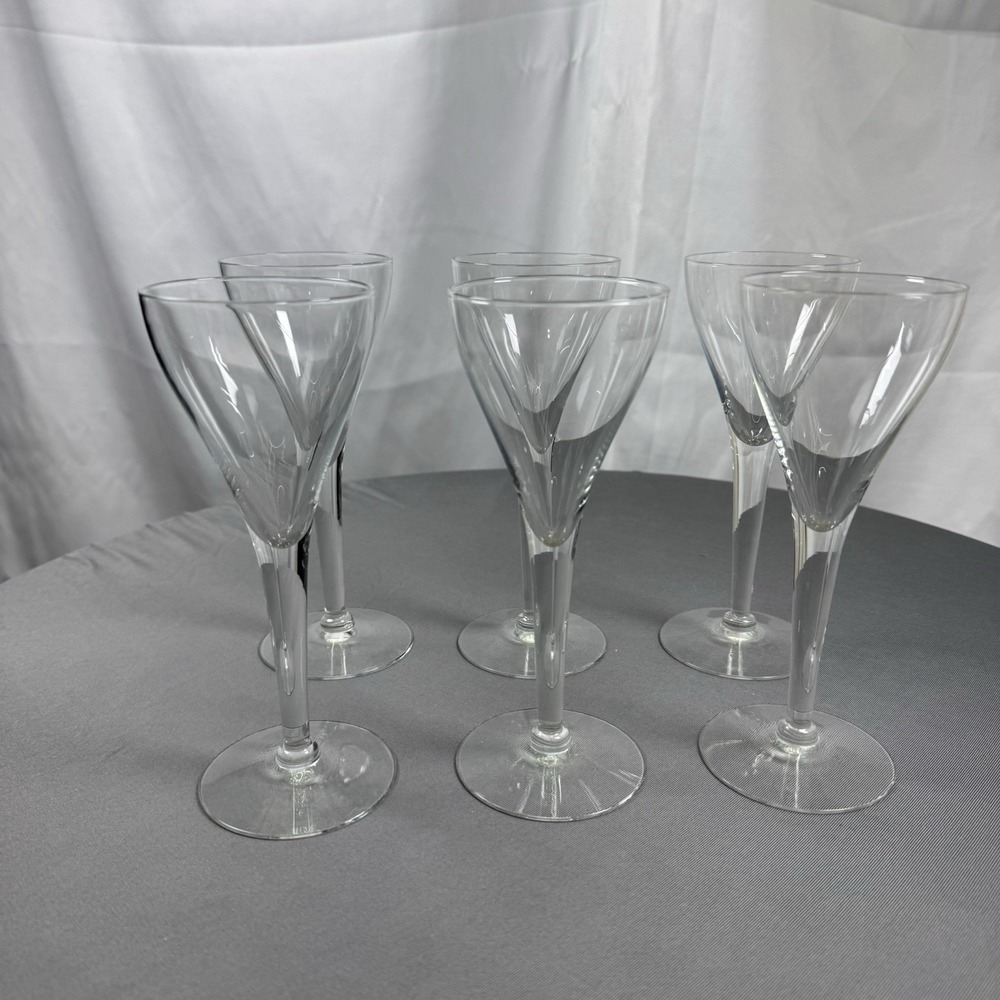 Vintage Set Of 6‎ Delicate White Wine/cocktail Glasses